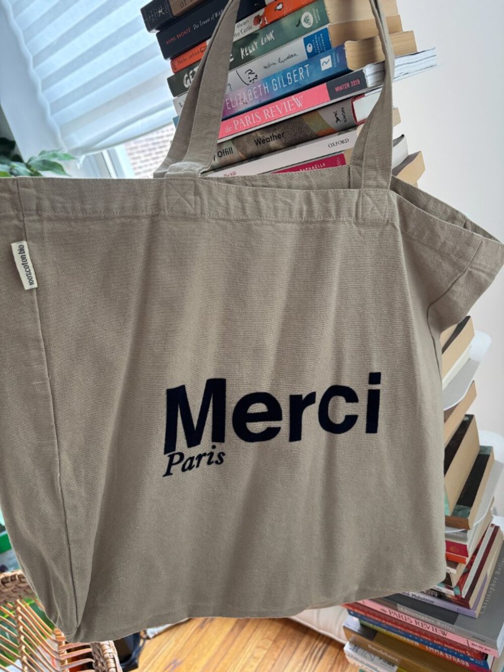 Merci Paris Like New Large Tote Bag